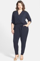 Thumbnail for your product : MICHAEL Michael Kors Studded Shoulder Roll Sleeve Jumpsuit (Plus Size)