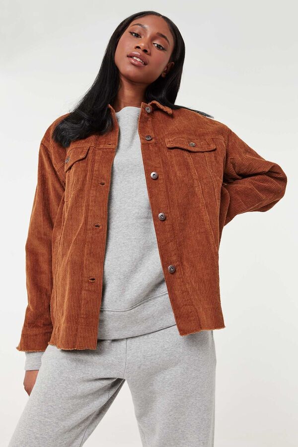 brown corduroy shacket
