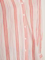 Thumbnail for your product : Masscob V Neck Striped Cotton Top - Womens - Pink Stripe