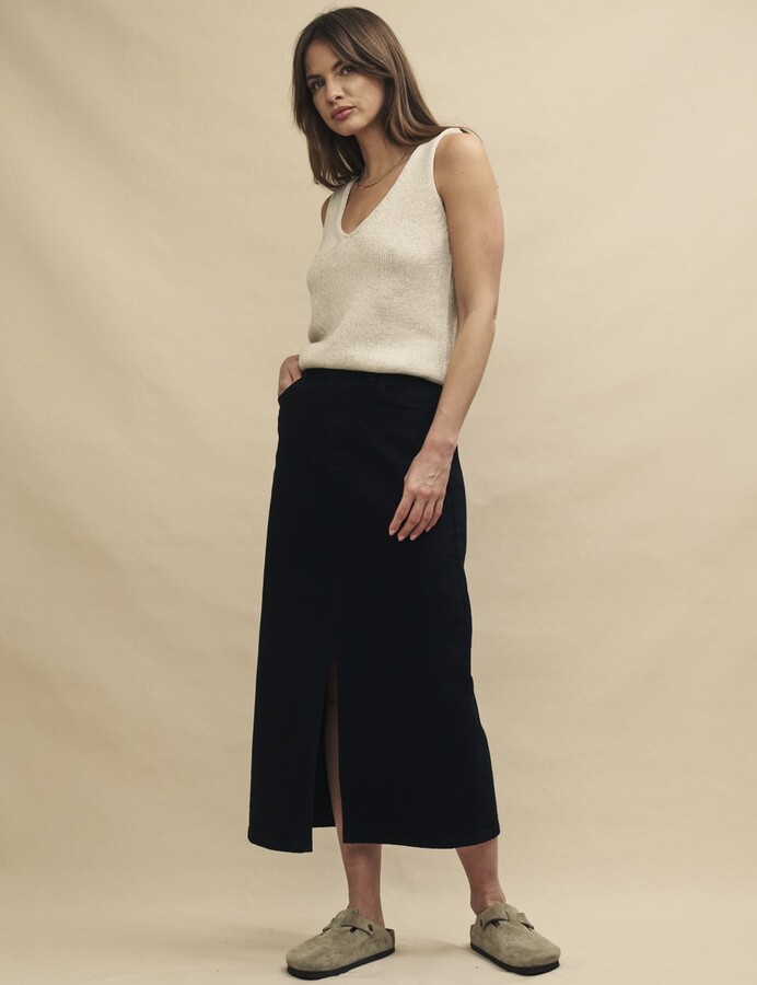 Nobody's Child Denim high waist midi skirt co-ord in cream ShopStyle