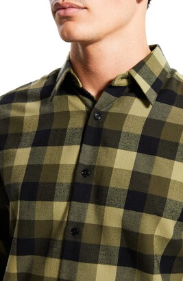 Theory Irving Slim Fit Overdyed Plaid Button-Up Shirt