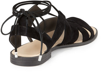 Rebecca Minkoff Greyson Suede Lace-Up Sandal, Black