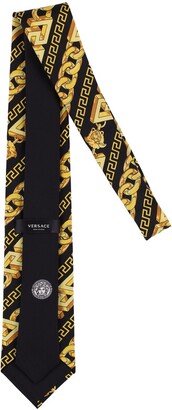 Versace Chain Print Silk Tie
