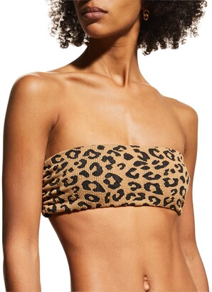 Mara Hoffman Abigail Leopard Strapless Bikini Top