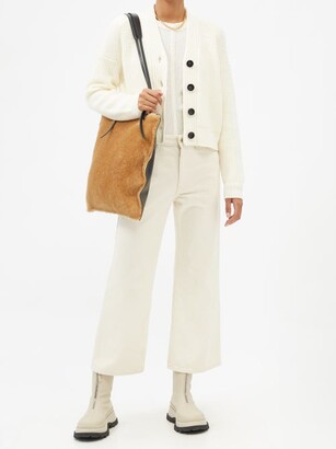 Proenza Schouler White Label V-neck Cropped Ribbed-wool Cardigan - Cream