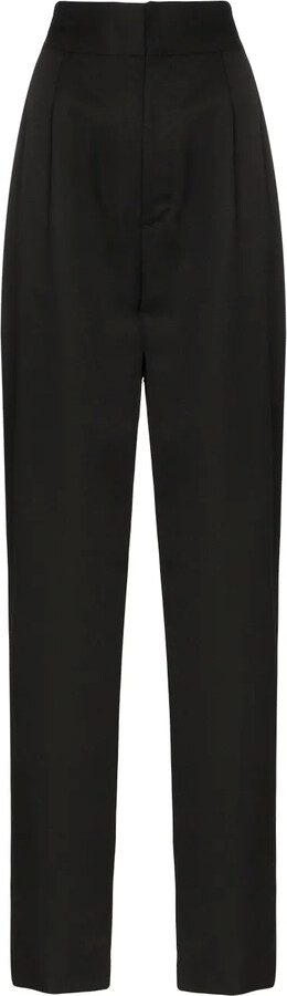 womens high waisted black work trousers