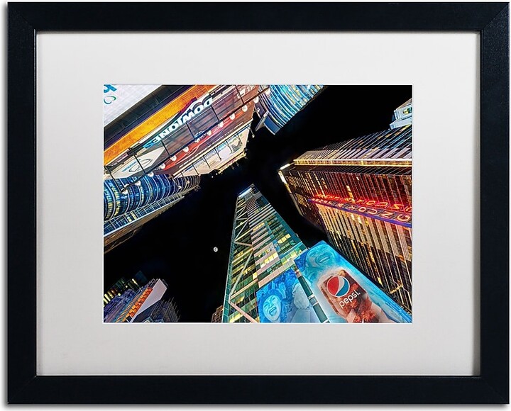 Trademark Global Trademark David Ayash "Times Square NYC" Art, White Matte With Black Frame, 16" x 20"
