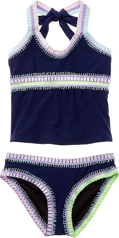 Pilyq 2pc Rainbow Embroidered Tankini Set