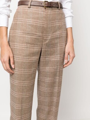 Polo Ralph Lauren Plaid-Check Wool-Linen Straight-Leg Trousers