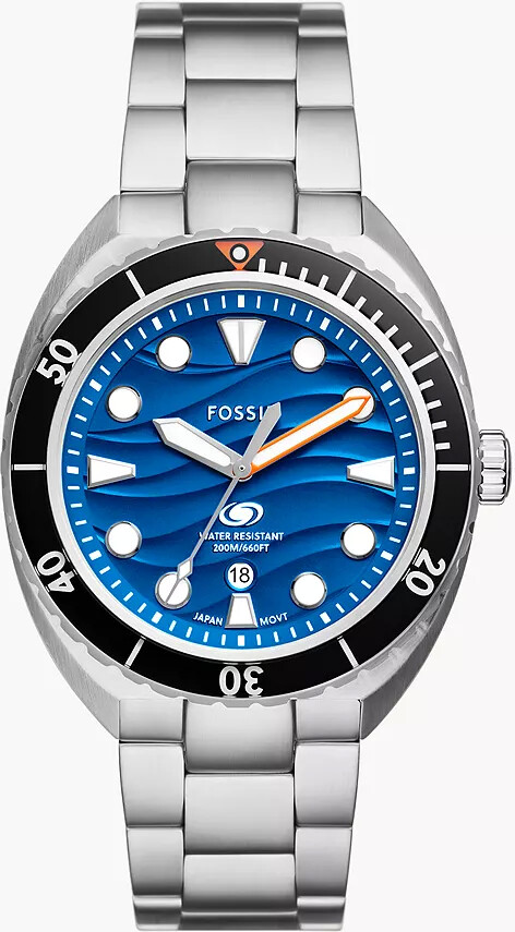 Fossil Breaker Three-Hand Date Stainless Steel Watch ShopStyle