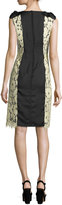 Thumbnail for your product : Marc Jacobs Sleeveless Lace-Overlay Sheath Dress, Pale Yellow