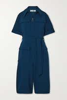 Thumbnail for your product : VVB Belted Cropped Cady Jumpsuit - Petrol