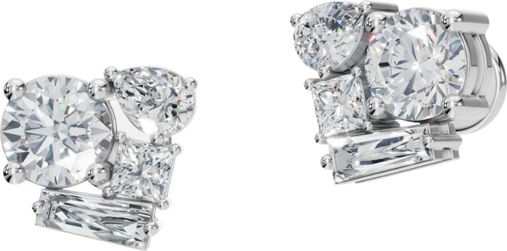 Aya Fine Jewelry Fourteen Kt White Gold Aurelia Cluster Diamond Studs