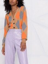 Thumbnail for your product : MSGM Diamond-Print Button-Up Cardigan