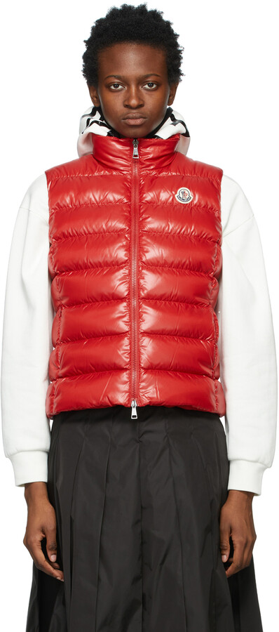 Moncler Red Down Ghany Vest - ShopStyle