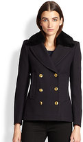 Thumbnail for your product : Burberry Topcliffe Shearling-Trim Peacoat