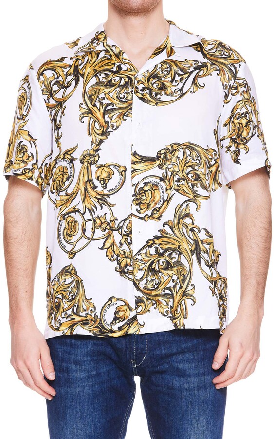 Versace Jeans Couture White Men's Long Sleeve Shirts | Shop the 