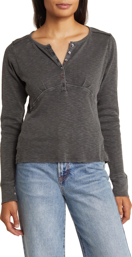 Lucky Brand Long Sleeve Cotton Henley - ShopStyle Tops