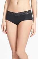 Thumbnail for your product : Wacoal 'Cotton Suede' Lace Trim Hipster Briefs