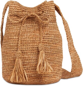 Manebi Beach raffia bucket bag - ShopStyle