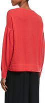 Thumbnail for your product : Vince Crewneck Pleated-Sleeve Pullover Cashmere Sweater