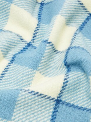 Acne Studios Cassiar Narrow New Checked Wool Scarf - Blue White