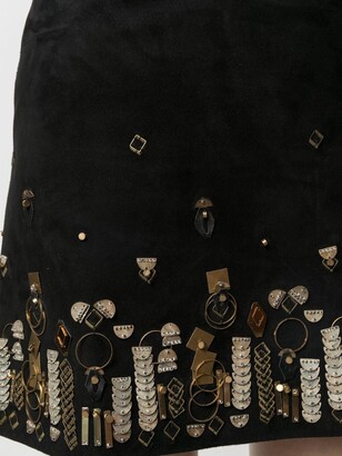 Yves Salomon Bead-Embellished Mini Skirt
