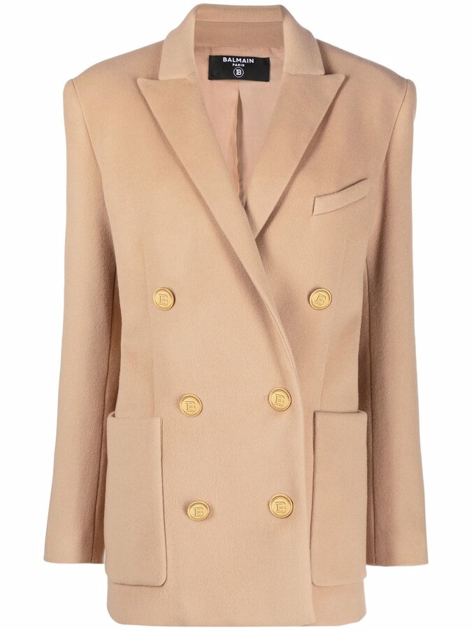 balmain wool coat