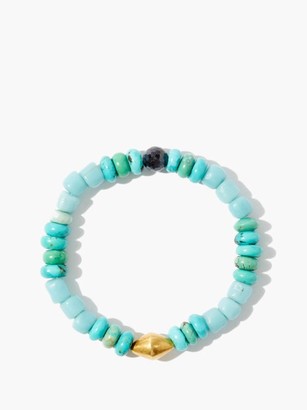 MUSA BY BOBBIE Turquoise, Sapphire & 18kt Gold-bead Bracelet - Blue