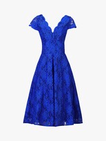 Thumbnail for your product : Jolie Moi Cap Sleeve V-Neck Lace Dress, Royal Blue