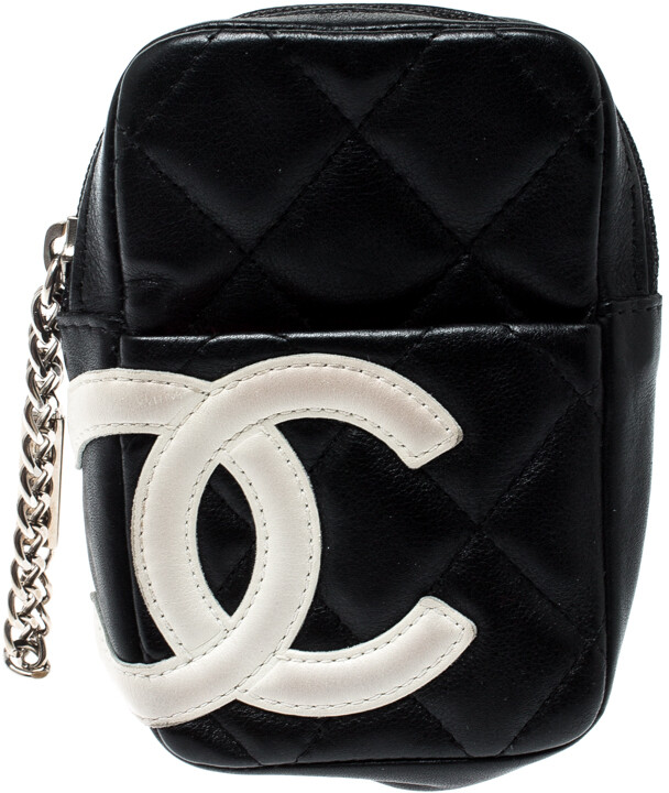 Chanel Black/White Quilted Leather Cambon Ligne Phone Case