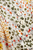 Thumbnail for your product : BA&SH Hippy Pintucked Floral-print Satin-jacquard Shirt