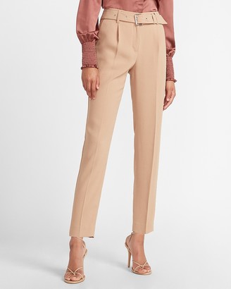 High waisted belted ankle pant Clearance