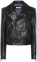 Thumbnail for your product : Balenciaga Printed leather biker jacket