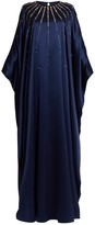 Thumbnail for your product : Carolina Herrera Crystal-embellished Silk-satin Gown - Navy Multi