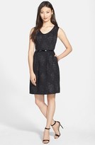 Thumbnail for your product : Ellen Tracy Rose Jacquard Sleeveless Fit & Flare Dress