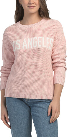 TJMAXX Los Angeles Crew Neck Shaker Stitch Sweater, Cotton