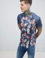 Thumbnail for your product : SikSilk short sleeve muscle fit t-shirt in floral print