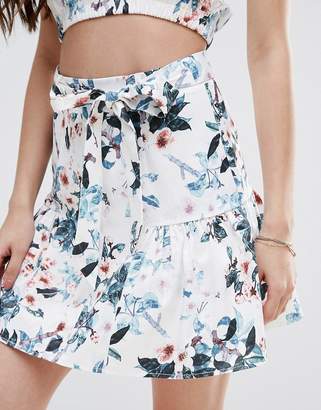 Missguided Floral Print Mini Skirt