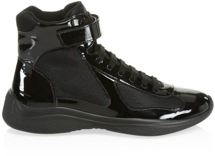 mens prada patent leather sneakers