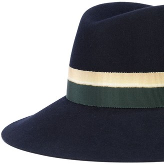 Maison Michel Two-Tone Bow Fedora Hat