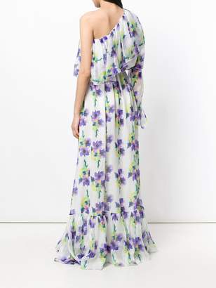 MSGM asymmetric floral print dress