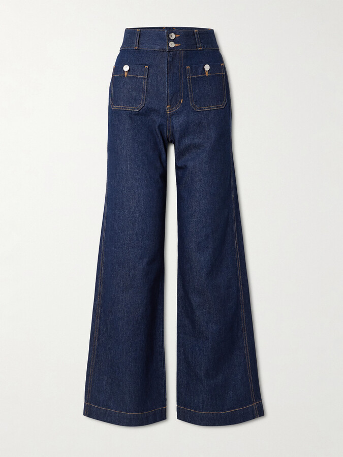 Veronica Beard - Taylor High-rise Wide-leg Jeans - Blue