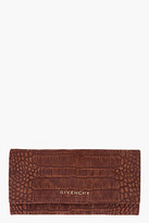 Thumbnail for your product : Givenchy Long Brown Croc Embossed Wallet