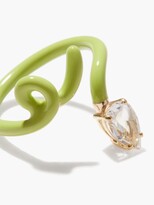Thumbnail for your product : BEA BONGIASCA Baby Vine Tendril Crystal, 9kt Gold & Enamel Ring - Green