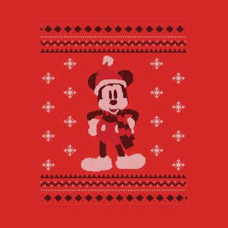 Disney Mickey Mouse Christmas Mickey Scarf Red Christmas Sweatshirt