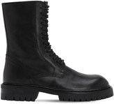 Thumbnail for your product : Ann Demeulemeester 30mm Brushed Leather Combat Boots