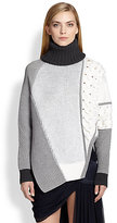 Thumbnail for your product : Prabal Gurung Asymmetrical Mixed Intarsia Sweater