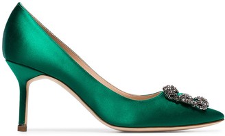 green satin adelaide shoe