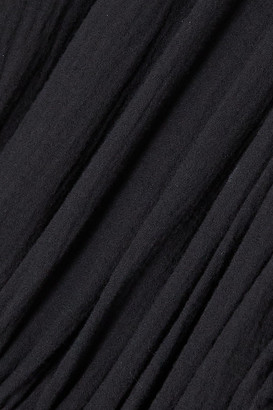 Balmain Belted Cotton-gauze Gown - Black